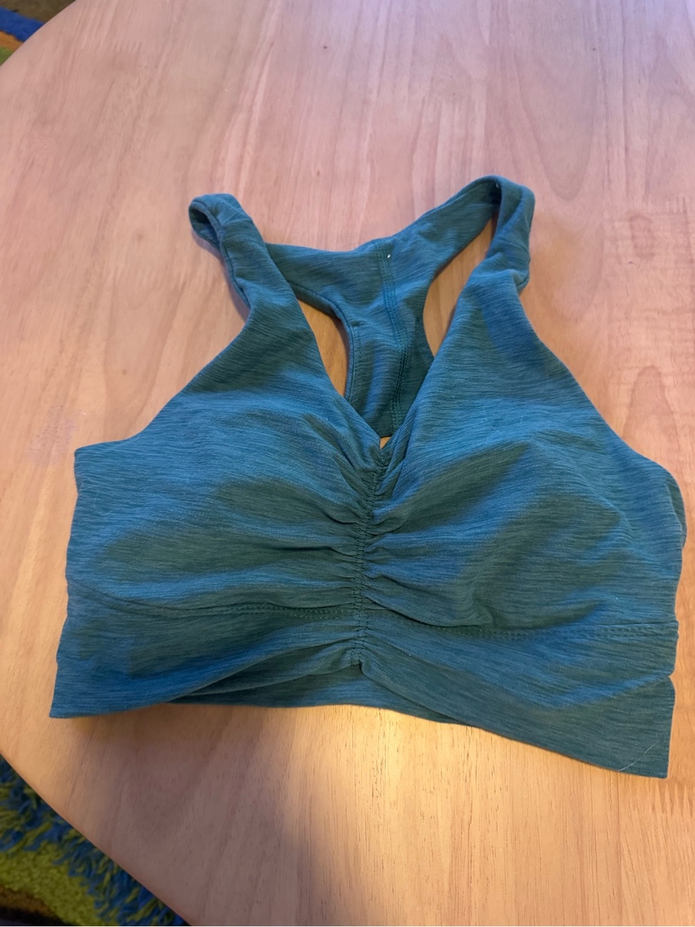 Athletic Works Teal Gathered Racerback Bralette